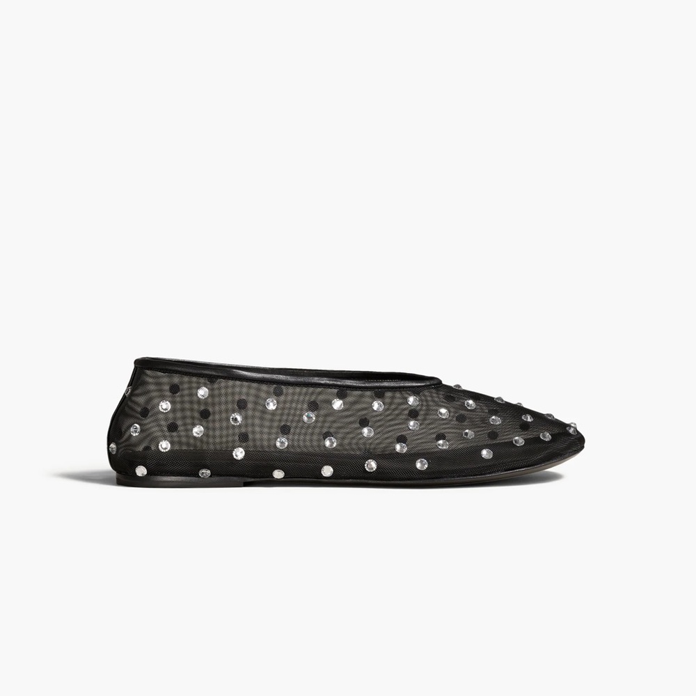 NWT Khaite Marcy Flats Black Mesh with Crystals 38 - Picture 3 of 14